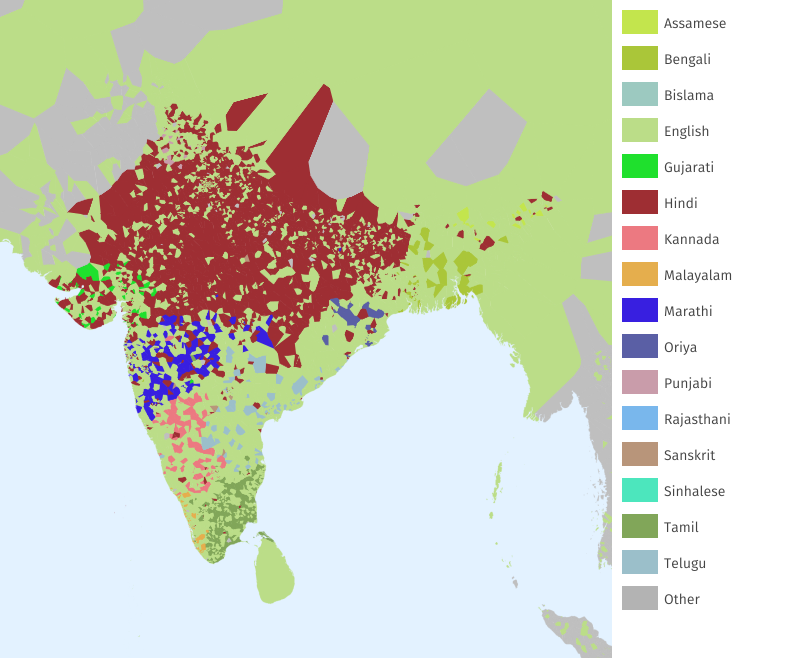 Languages of India including English