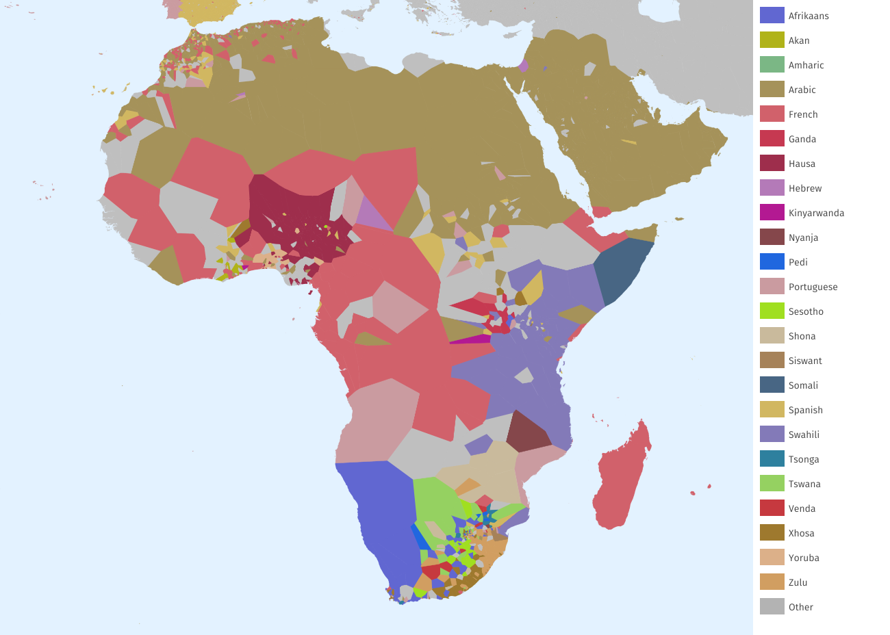 Linguistic map of Africa